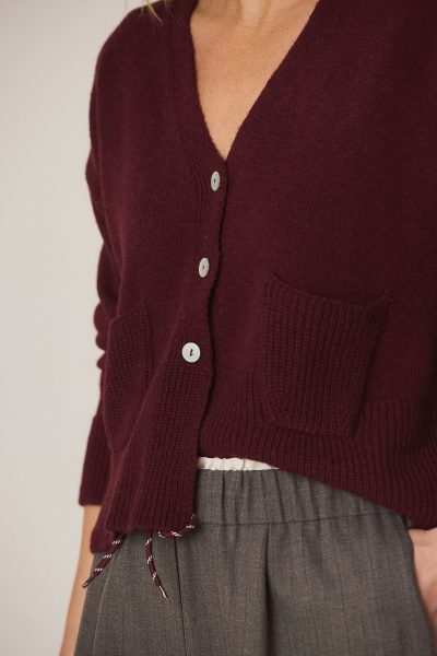 Indi & Cold Cardigan in Aubergine
