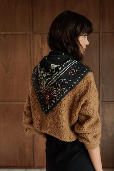 Indi & Cold CROSS STITCH EMBROIDERED HANDKERCHIEF